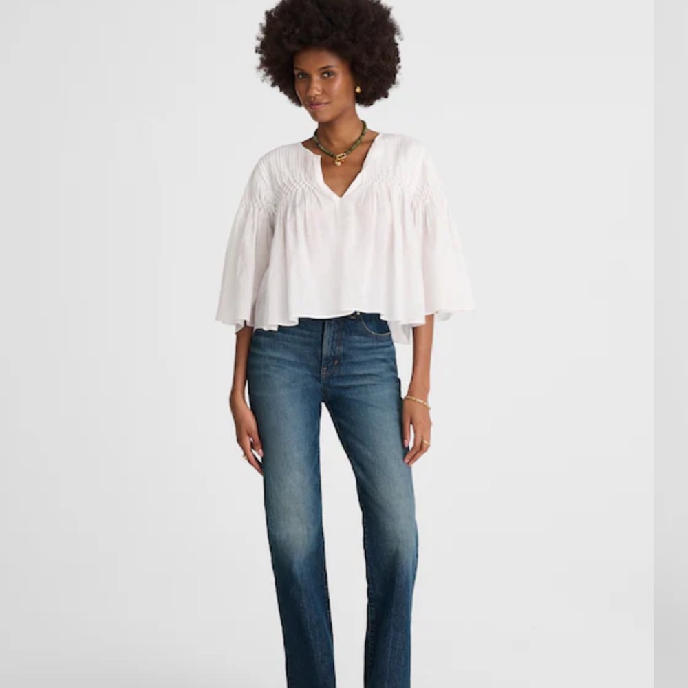 Madewell Longline Straight Blue Denim Jeans
